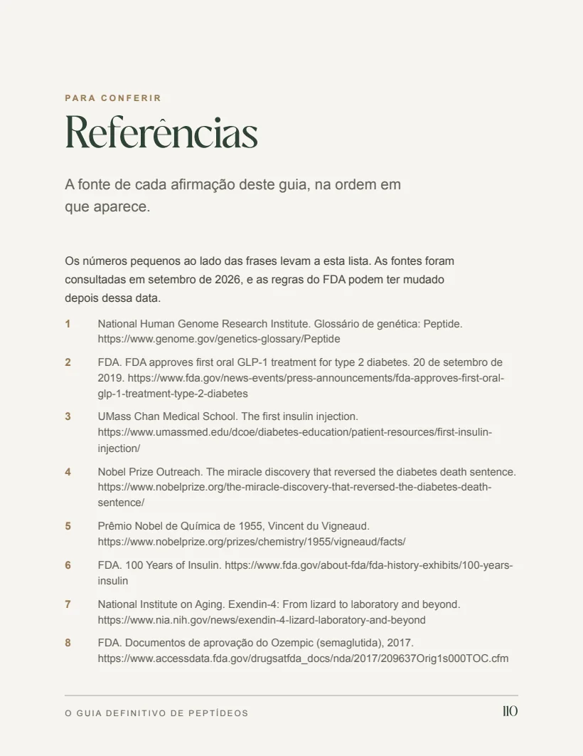 Página de referências do guia